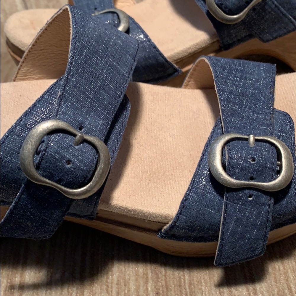 NWOT Dansko denim leather adjustable sandals EC - Picture 13 of 16